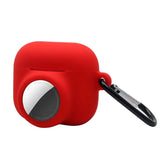 AirPods 3 Silikonikotelo AirTag Pidikkeellä - Punainen