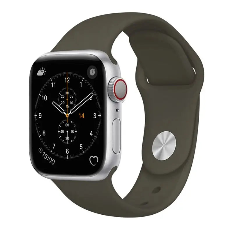Apple Watch 38 / 40 / 41 mm Silikoniranneke - S/M - Army Green - Vihreä
