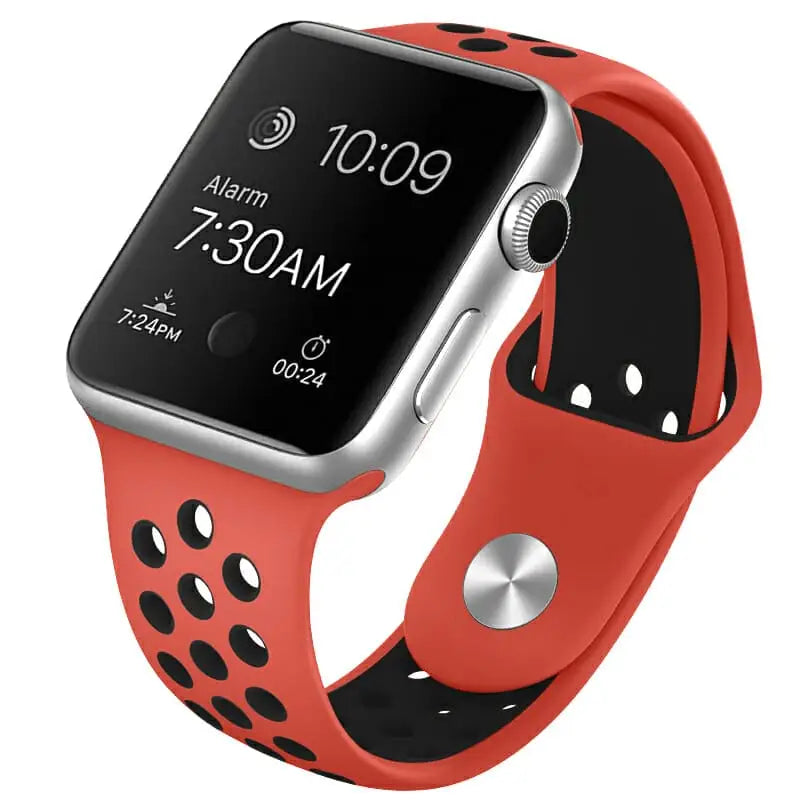 Apple Watch 38 / 40 / 41 mm Urheiluranneke - S/M - Punainen/Musta