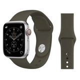 Apple Watch 38 / 40 / 41 mm Silikoniranneke - S/M - Army Green - Vihreä