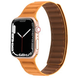 Apple Watch 42 / 44 / 45 mm Magneettinen Nahkaranneke - Oranssi