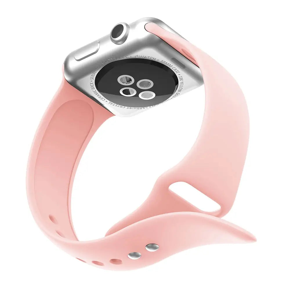 Apple Watch 38 / 40 / 41 mm Silikoniranneke - S/M - Vaaleanpunainen