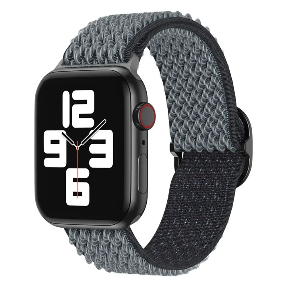 Apple Watch 38/40/41 mm Joustava nailonranneke - Harmaa