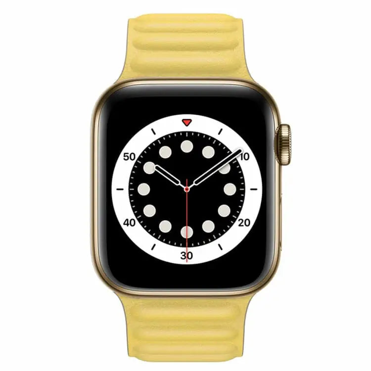 Apple Watch 38 / 40 / 41 mm Magneettinen nahkaranneke - Keltainen