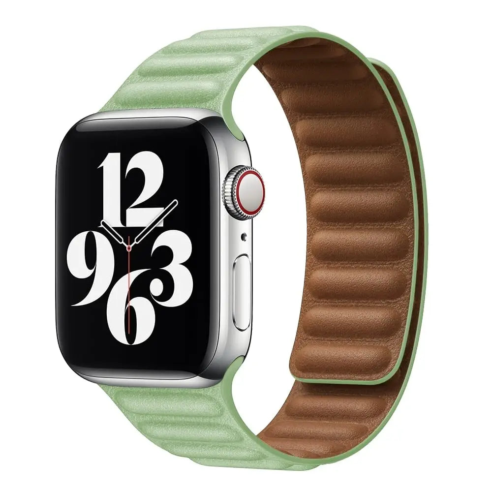 Apple Watch 38 / 40 / 41 mm Magneettinen nahkaranneke - Lime