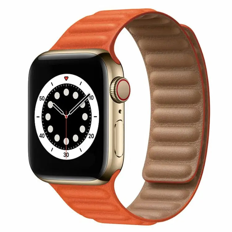Apple Watch 38 / 40 / 41 mm Magneettinen nahkaranneke - Oranssi