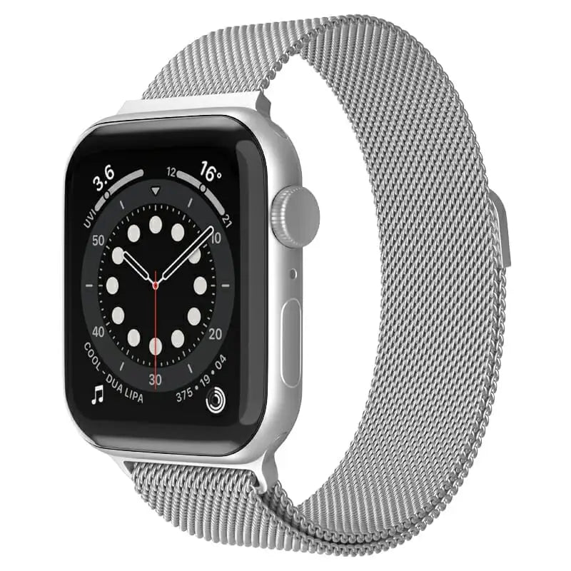 Apple Watch 38 / 40 / 41 mm Magneettinen Teräsranneke - Hopea