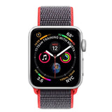 Apple Watch 38 / 40 / 41 mm Nylon ranneke - Punainen/Sininen