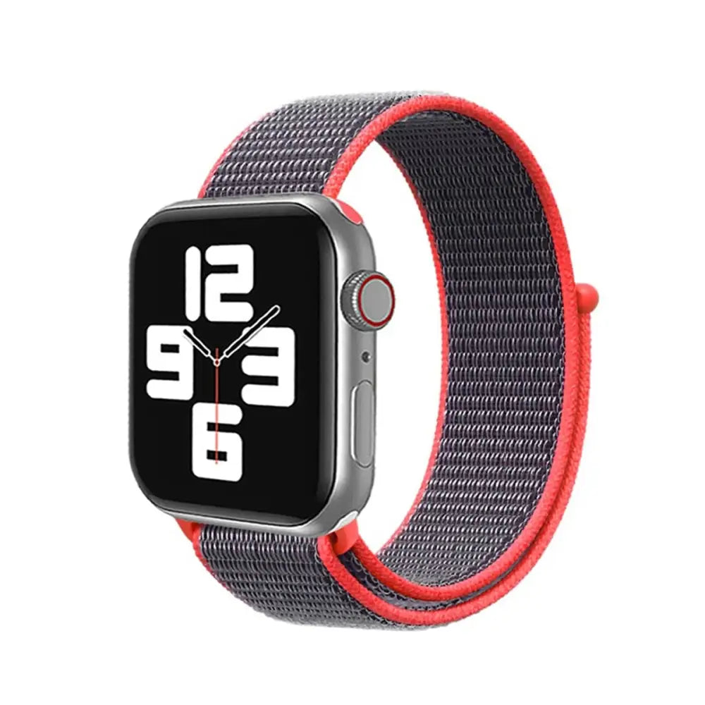 Apple Watch 38 / 40 / 41 mm Nylon ranneke - Punainen/Sininen