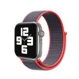 Apple Watch 38 / 40 / 41 mm Nylon ranneke - Punainen/Sininen