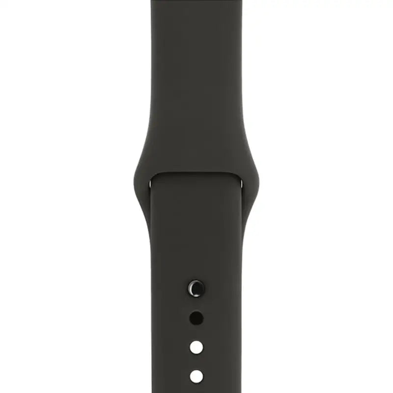 Musta silikoni ranneke Apple Watch - tumman harmaa, pin-and-tuck sulkija