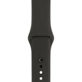 Musta silikoni ranneke Apple Watch - tumman harmaa, pin-and-tuck sulkija