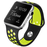 Apple Watch 38 / 40 / 41 mm Urheiluranneke - S/M - Musta/Vihreä