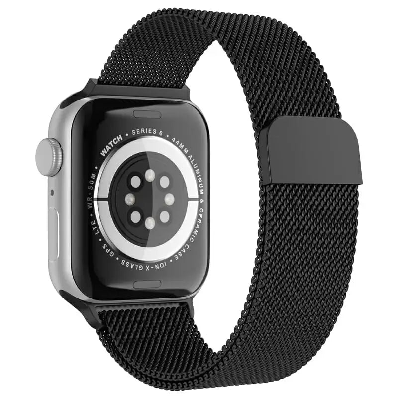 Apple Watch 42 / 44 / 45 mm Magneettinen Teräsranneke - Musta