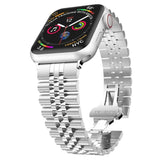 Apple Watch 42 / 44 / 45 mm Metallinen ranneke - Hopea