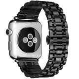 Apple Watch 42 / 44 / 45 mm Metalliranneke - Musta/Musta