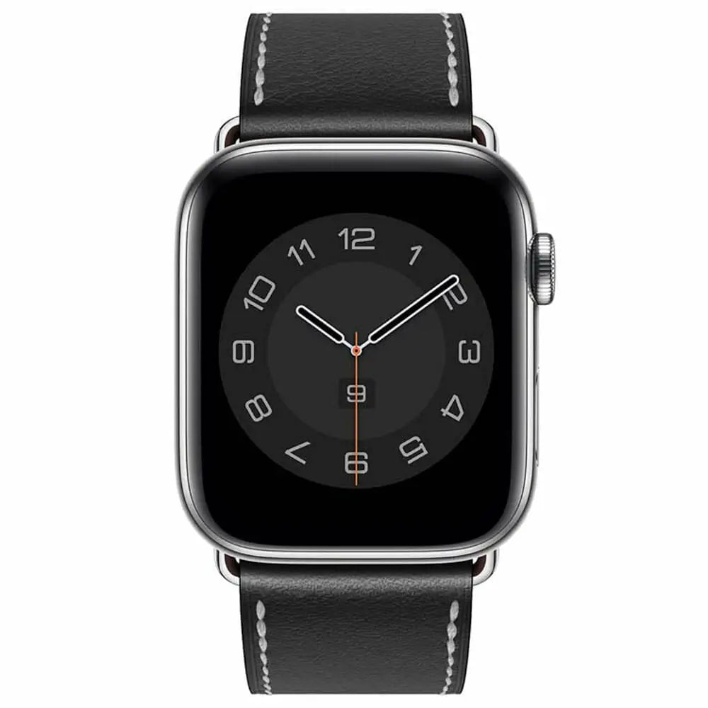 Apple Watch 42 / 44 / 45 mm Nahkaranneke - Musta