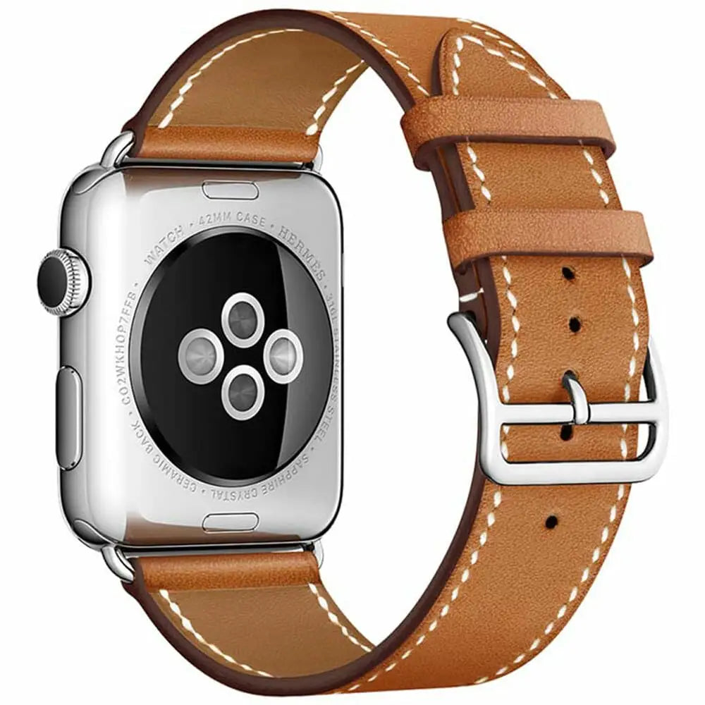 Apple Watch 42 / 44 / 45 mm Nahkaranneke - Ruskea