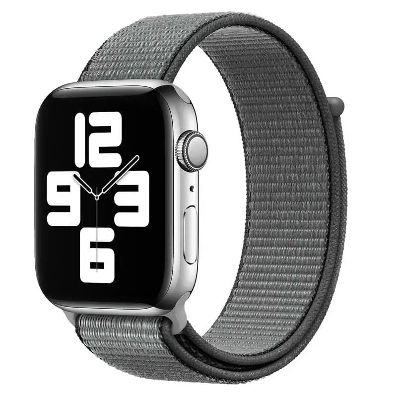 Apple Watch 42 / 44 / 45 mm Nylon ranneke - Harmaa