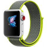 Apple Watch 42 / 44 / 45 mm Nylon ranneke - Harmaa/Vihreä