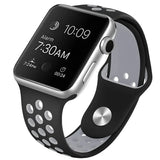 Apple Watch 42 / 44 / 45 mm Urheiluranneke - M/L - Musta/Harmaa