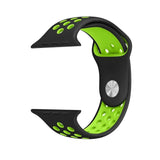 Apple Watch 42 / 44 / 45 mm Urheiluranneke - Musta/Vihreä