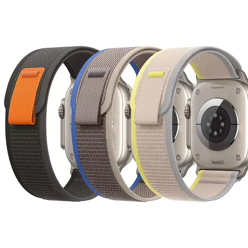 Apple Watch Trail ranneke 42/44/45/49 mm - Musta-Harmaa