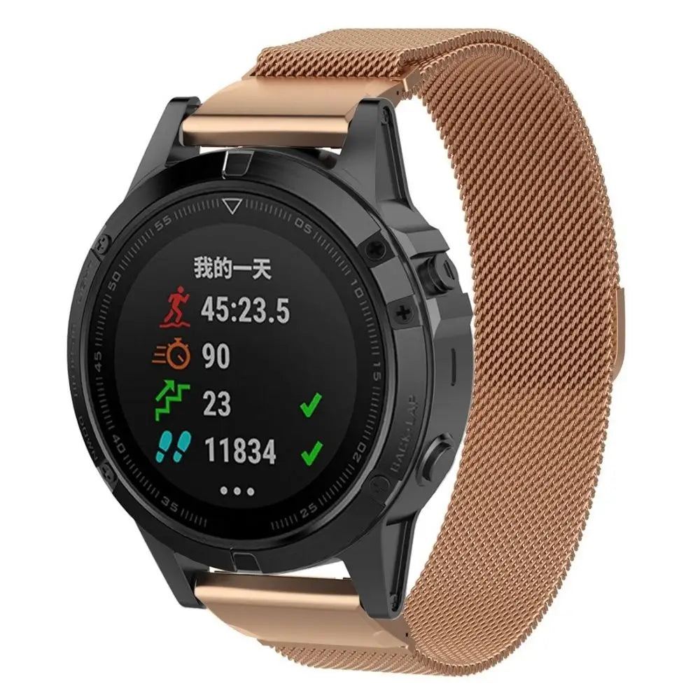 Garmin QuickFit Magneettinen teräsranneke 26mm - Ruusukulta