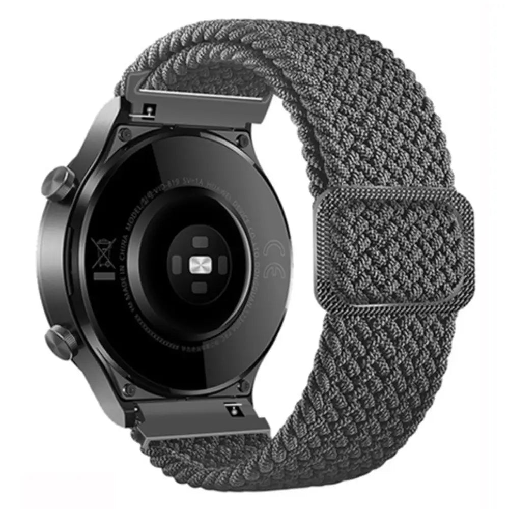 Mustat älykellot, punottu nailonranneke 26mm harmaana Garmin Fenix -mallille