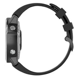Mustan älykellon silikoniranneke ja metalliset painikkeet, Garmin QuickFit Silikoniranneke