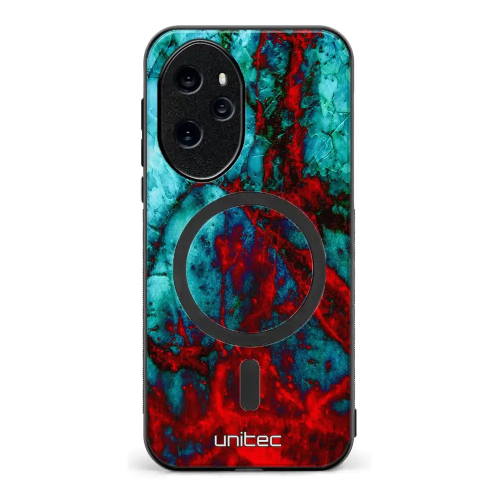 Honor 100 Pro marmori suojakuoret - Blue Red Marble