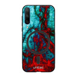 Honor 20 Lite marmori suojakuoret - Blue Red Marble