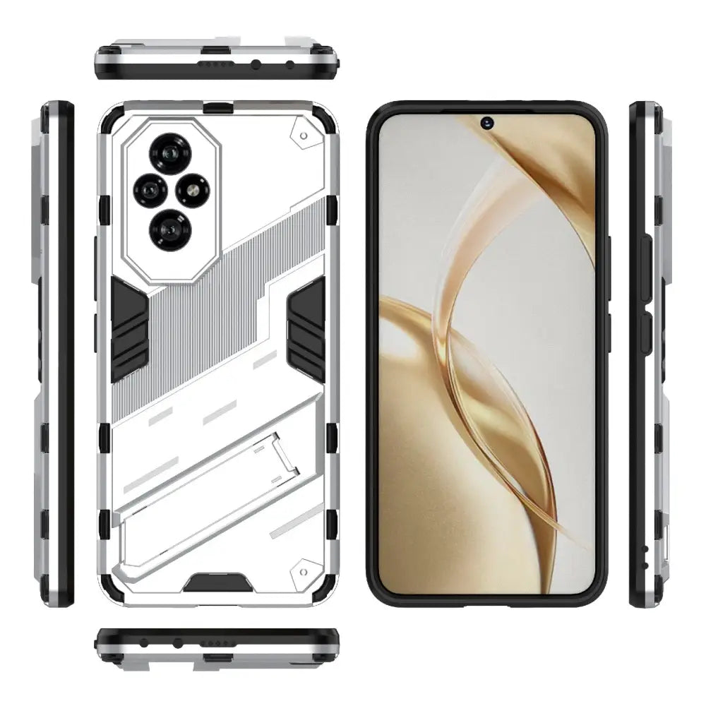 Suojaa Honor 200:lle tyylillä, musta-valkoinen diagonal-striped armor suojakotelo