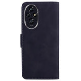 Musta lompakko suojakotelo Honor 200 nahkaa, kamera-aukoilla varustettu