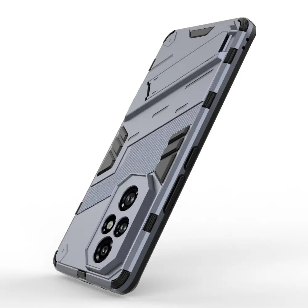 Rugged Honor 200 Pro Armor Suojakotelo Harmaa with geometric armor design and camera cutout