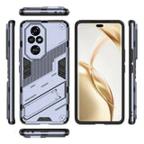 Harmaa Honor 200 Pro Armor Suojakotelo geometric armor kickstand phone case