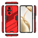 Punainen Pro Armor Suojakotelo geometrisella designilla ja kickstandilla