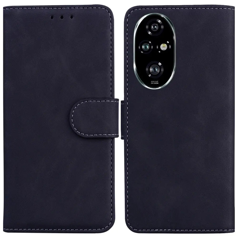 Navy sininen nahkainen lompakko suojakotelo Honor 200 Pro, kameraleikkaus mukana