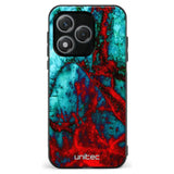 Honor 400 Lite marmori suojakuoret Blue Red Marble Ei
