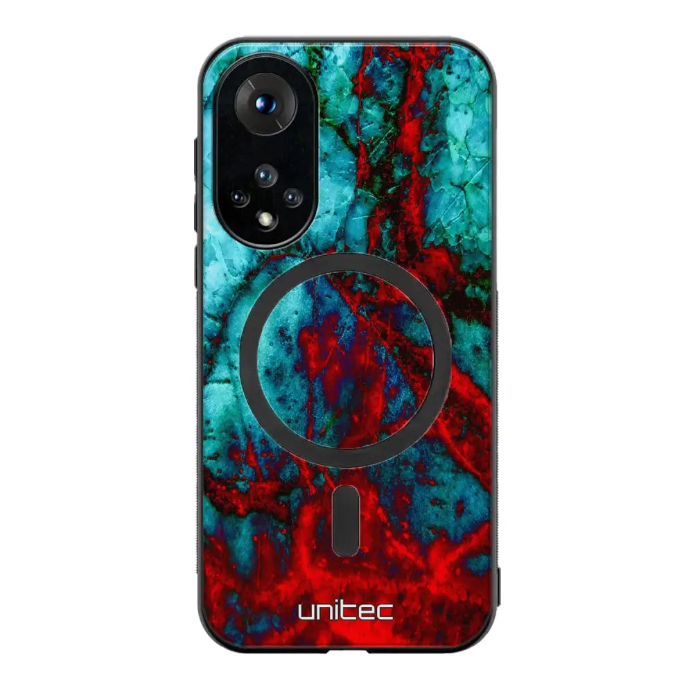 Honor 50 marmori suojakuoret - Blue Red Marble