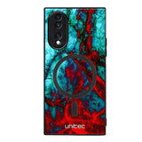 Honor 70 marmori suojakuoret - Blue Red Marble