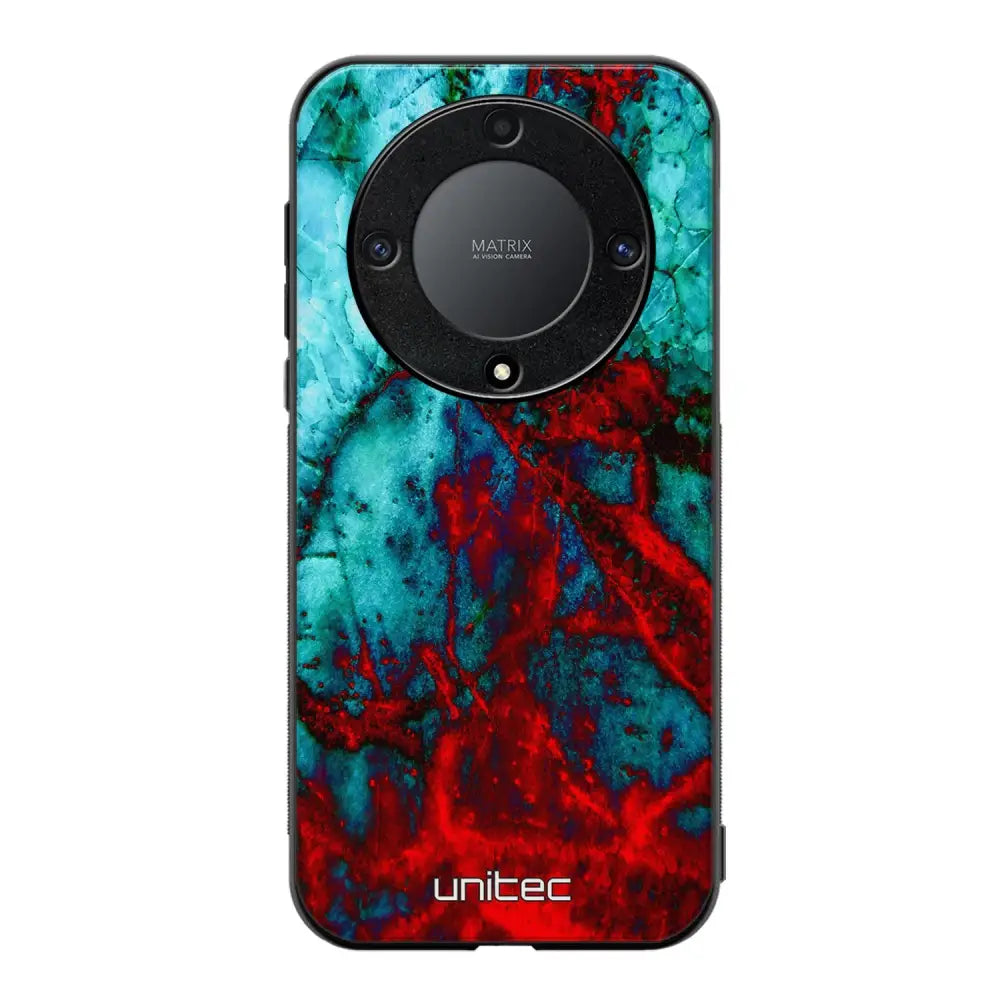 Honor Magic 5 Lite marmori suojakuoret - Blue Red Marble - Ei