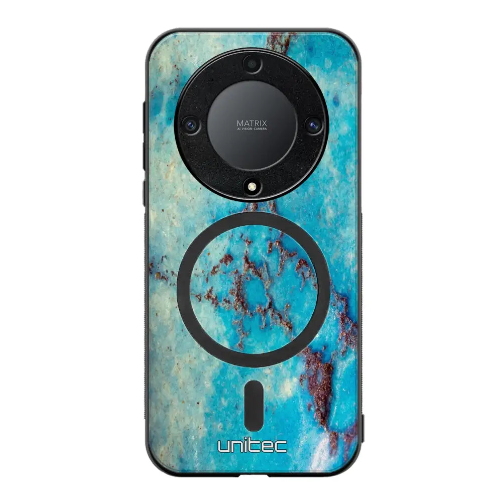 Honor Magic 5 Lite marmori suojakuoret - Turquoise Marble