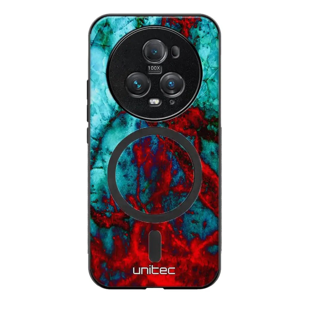 Honor Magic 5 Pro marmori suojakuoret - Blue Red Marble