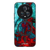 Honor Magic 5 Pro marmori suojakuoret - Blue Red Marble