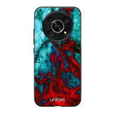 Honor Magic 6 Lite marmori suojakuoret - Blue Red Marble - Ei