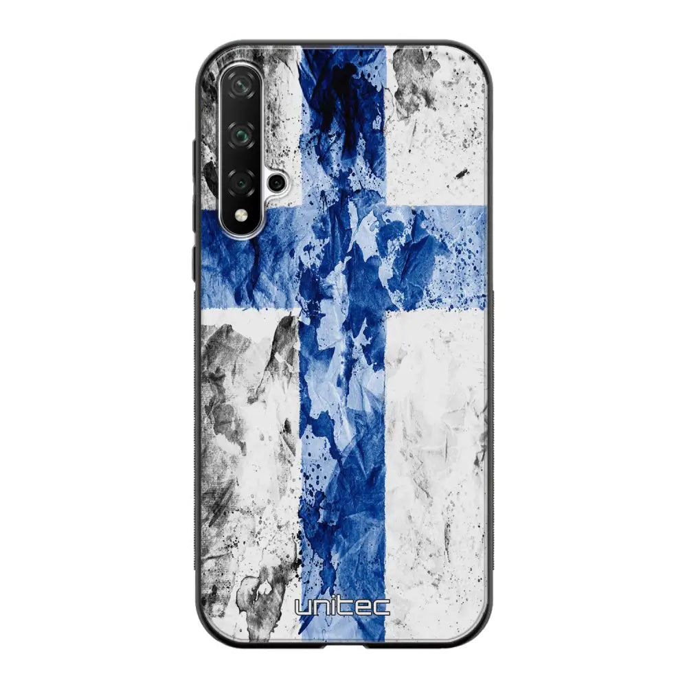 Huawei Nova 5T suojakuoret - Painted Finnish Flag - Ei