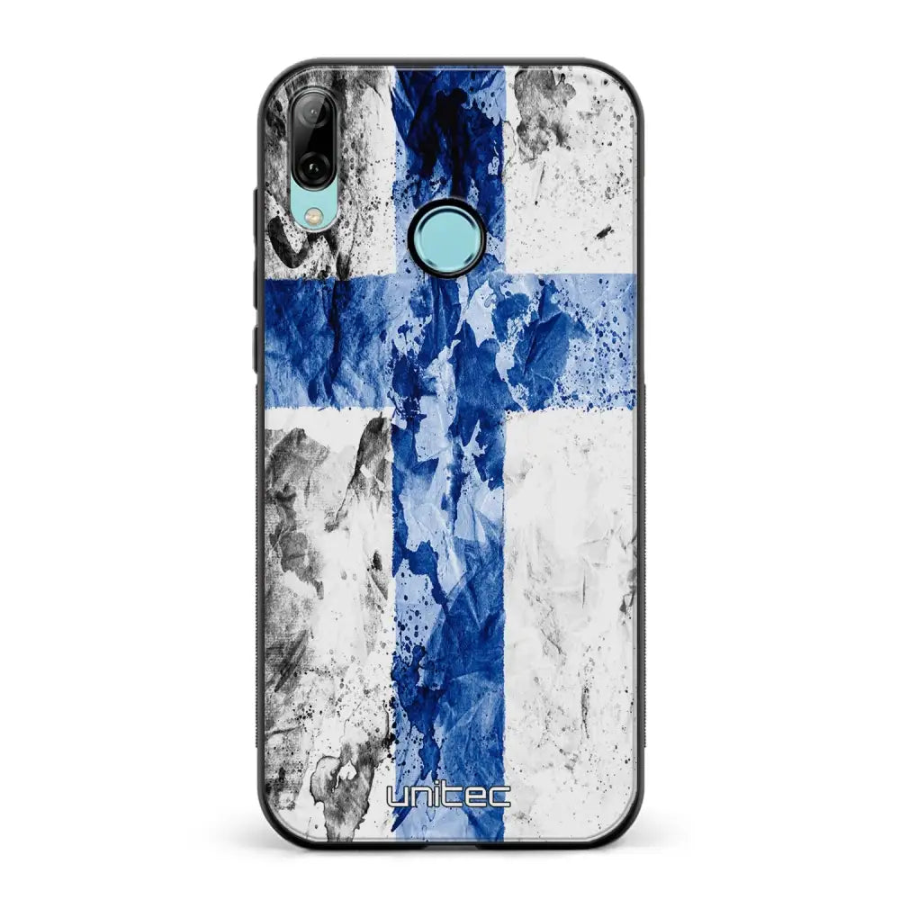 Huawei P Smart 2019 suojakuoret - Painted Finnish Flag - Ei