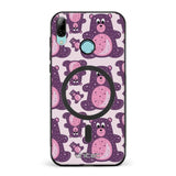 Huawei P Smart 2019 suojakuoret - Purple Teddy Bear