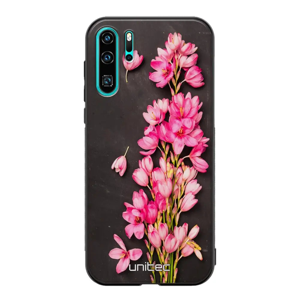 Huawei P30 Pro kukka suojakuoret - Pink Flowers - Ei